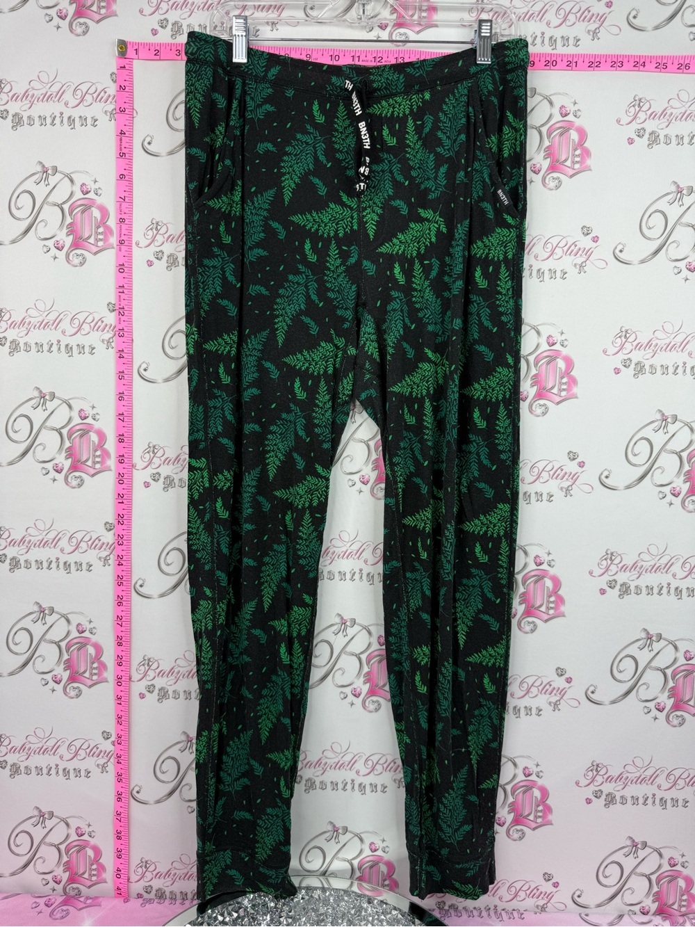Bn3th pants pj style joggers trees forest Green Fern Print Men's Joggers